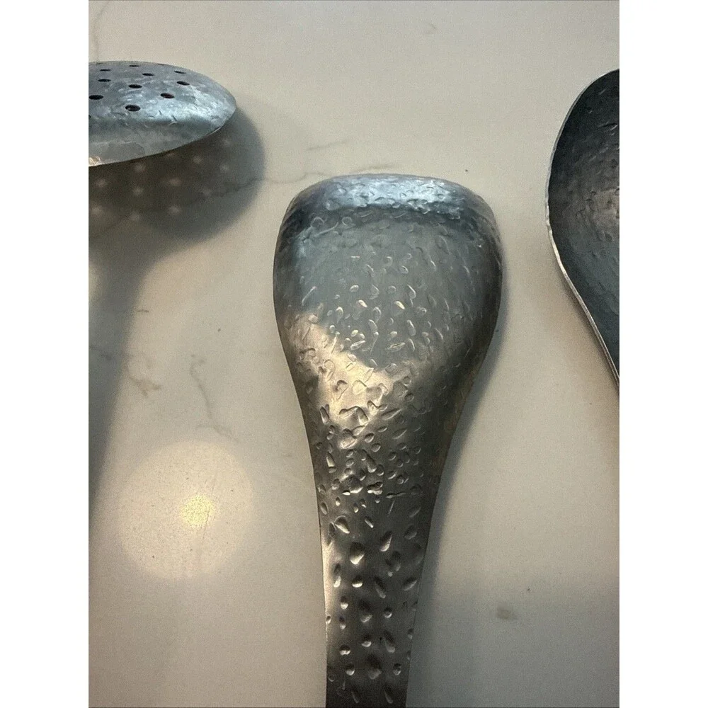 Mad Hungry Stainless Cooking Spoons Red Handles Set of 3